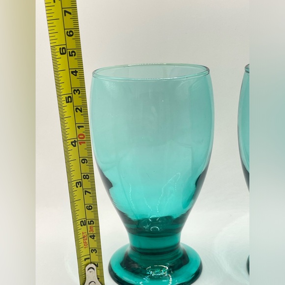 Pair of Cristar Lexington Teal Footed Water Goblets - Picture 6 of 7